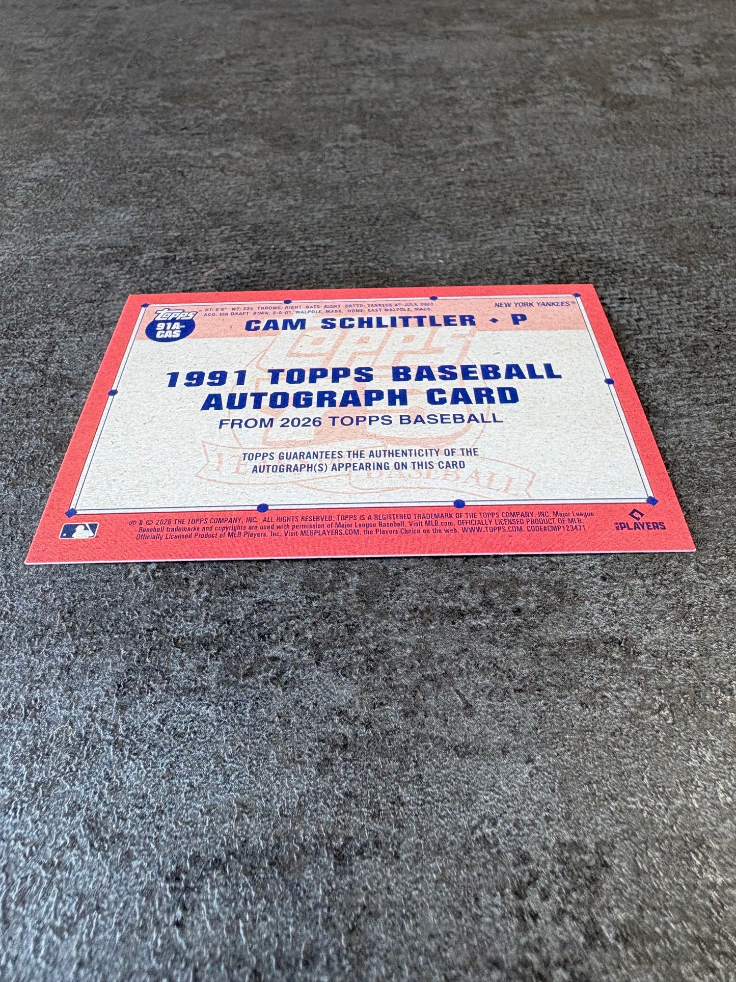 2026 MLB TOPPS SERIES 1 BASEBALL CAM SCHLITTLER RC