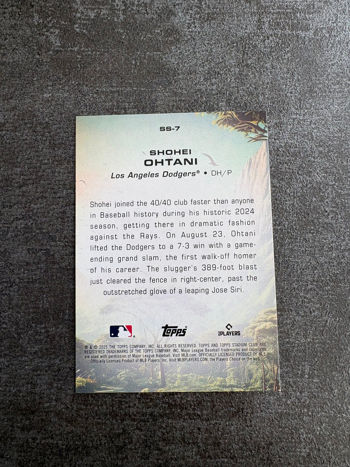 2025 Stadium Club Baseball SHOHEI OHTANI SAVAGE SLUGGERS INSERT