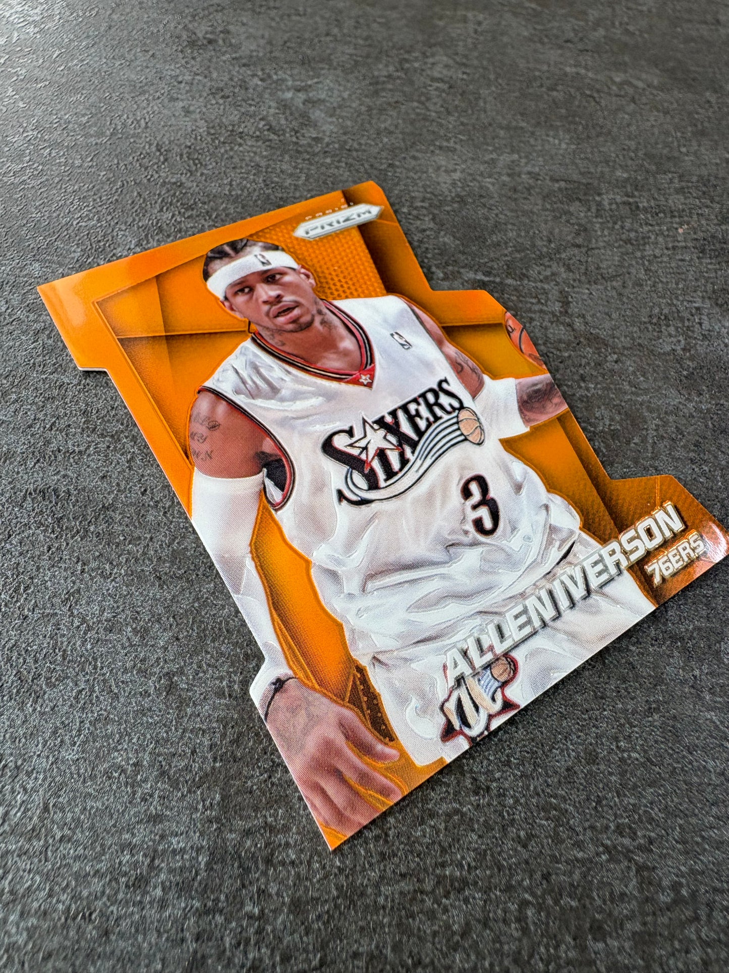 【2014-15 Panini Prizm Basketball ALLEN IVERSON ORANGE DIE-CUT PRIZM #184】