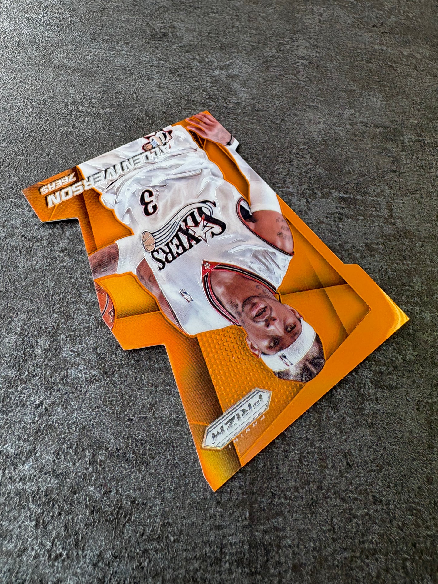 【2014-15 Panini Prizm Basketball ALLEN IVERSON ORANGE DIE-CUT PRIZM #184】