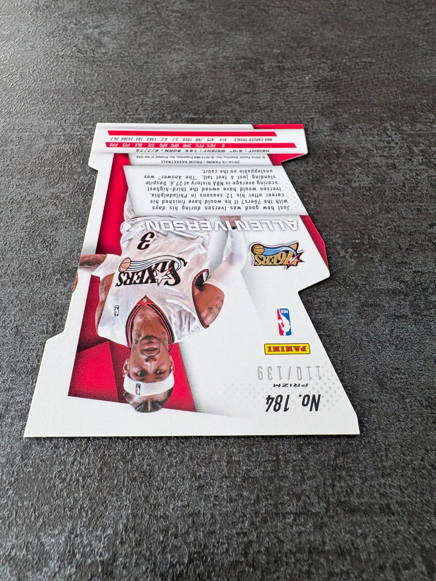 【2014-15 Panini Prizm Basketball ALLEN IVERSON ORANGE DIE-CUT PRIZM #184】