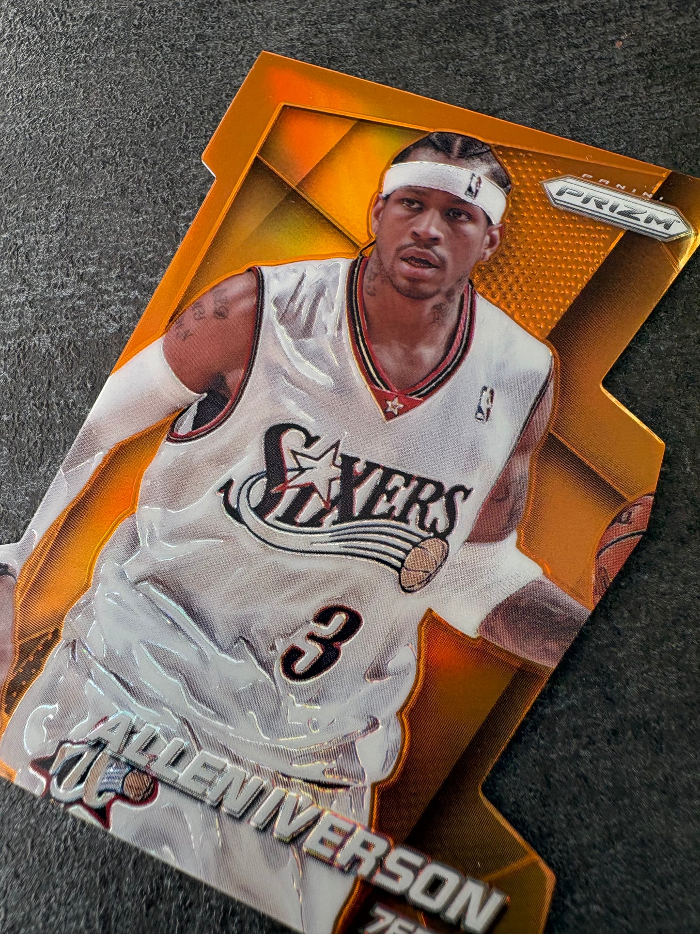 【2014-15 Panini Prizm Basketball ALLEN IVERSON ORANGE DIE-CUT PRIZM #184】