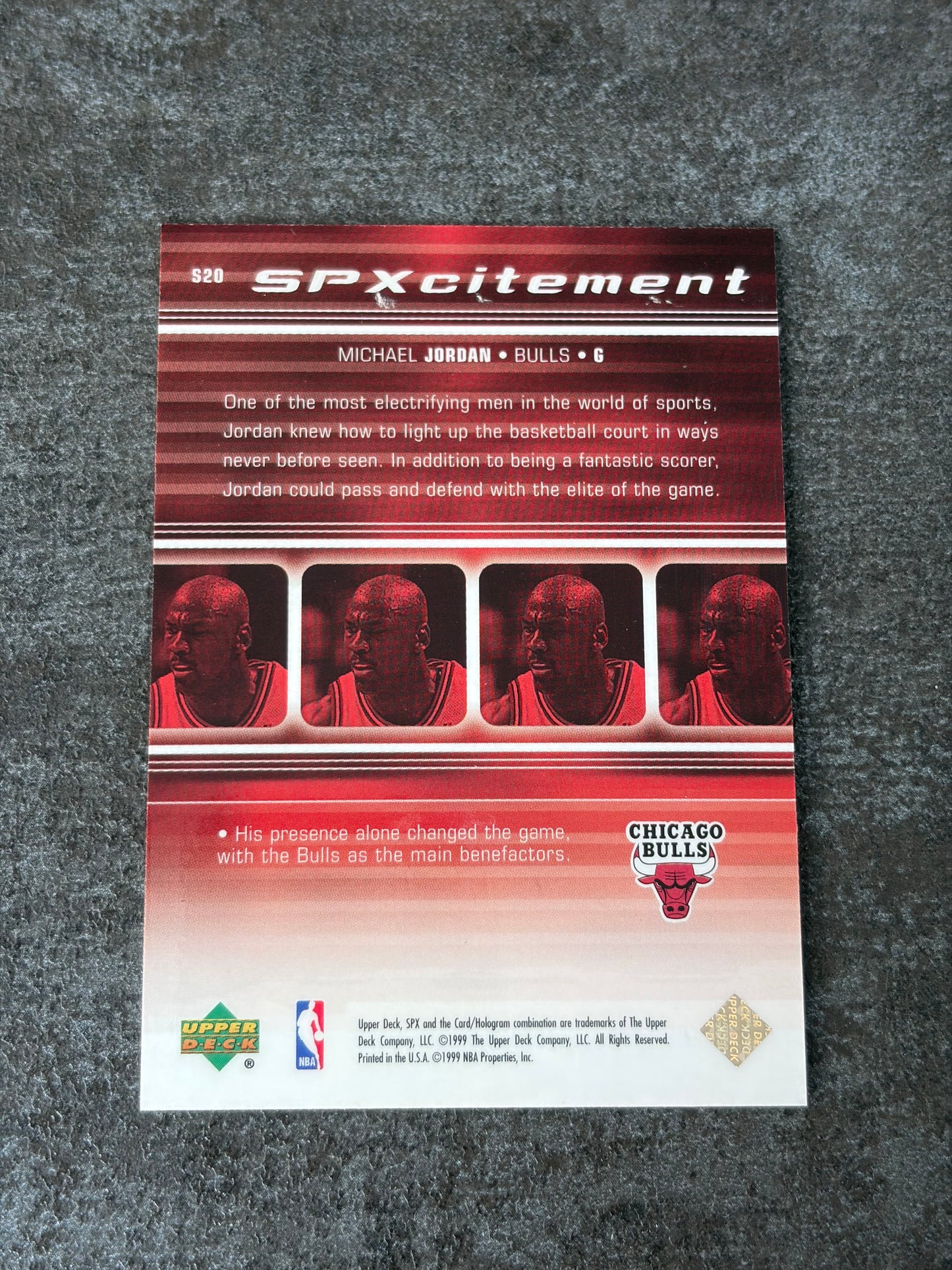 1999 Upper Deck SPx SPxcitement Michael Jordan #S20