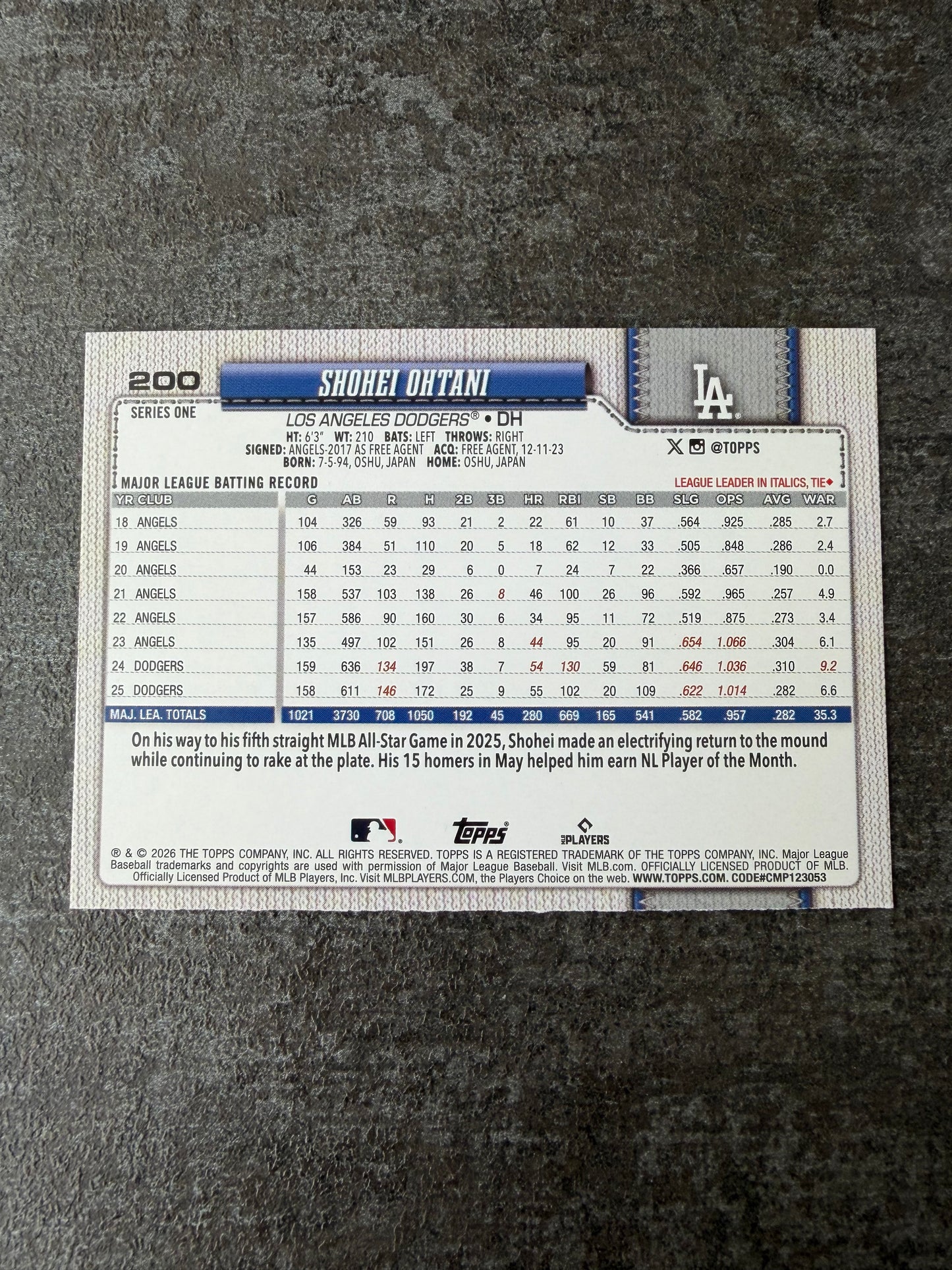 2026 Topps Series 1 Shohei Ohtani Silver Foil